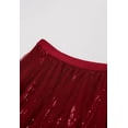 thumbnail image 2 of CHICWISH Sequins Tulle Skirts Elastic Waist Mesh Midi Holiday Flowy Layered Red Skirt, 2 of 8