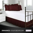 Ruffled Bed Skirt with Split Corners Twin, Burgundy, 21" Drop Dust Ruffle Blissford Dust