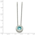 thumbnail image 3 of White Stainless Steel necklace with pendant (12) December Cubic Zirconia CZ 20 in, 3 of 3