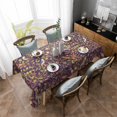 thumbnail image 4 of Botanical Birds Rectangle Tablecloth, Art Abstract Leaves Purple Waterproof & StainResistant Tablecloth, Washable Oil-proof Table Cover for Dining/Party/Wedding/Camping/Buffet 52x70 In, 4 of 9