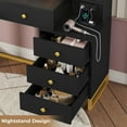 thumbnail image 5 of Afuhokles Makeup Vanity with Light Mirror and Charging Station, Vanity Desk with Storage Shelves, 5 Drawers, Black, 5 of 8