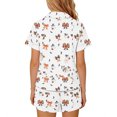 thumbnail image 5 of JOANKDMI Kids Girls 2 Piece Sleepwear Set Halloween Ghost Pattern Short Sleeve Button Down Pajamas Tagless Breathable Soft Lounge Wear for Pajama Party, 5Y-14Y, 5 of 7
