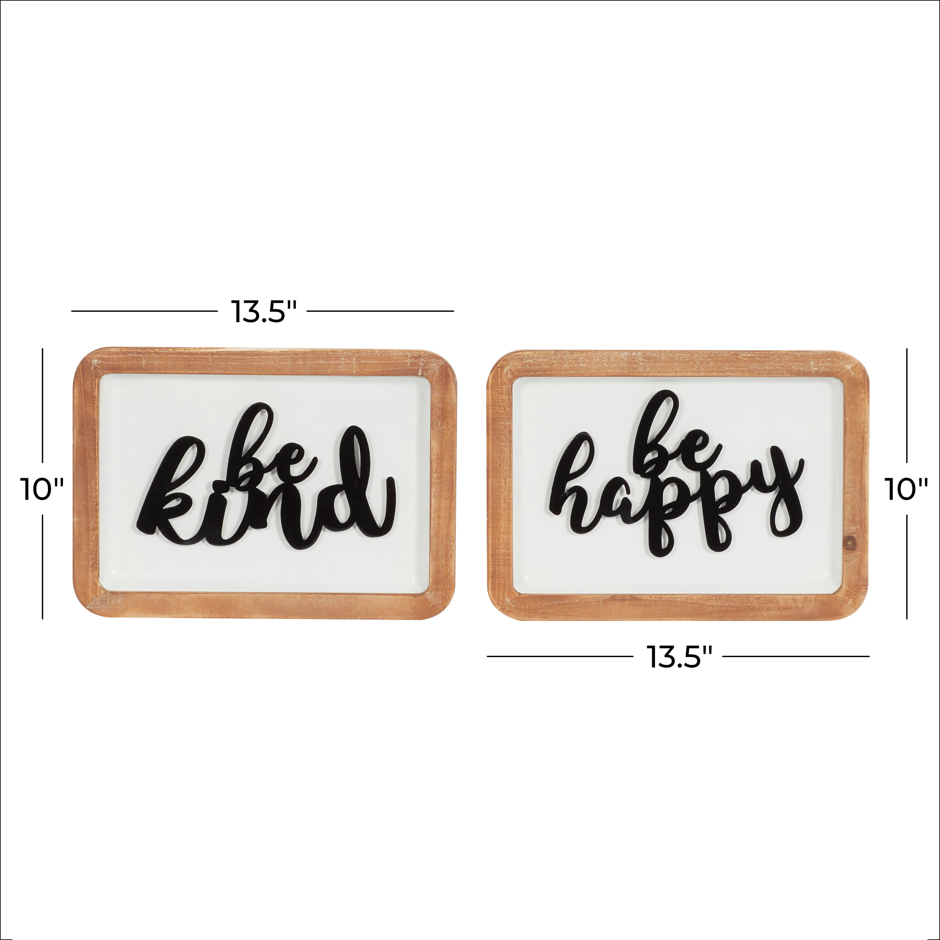 DecMode White Metal Farmhouse Wall Decor, Set of 2