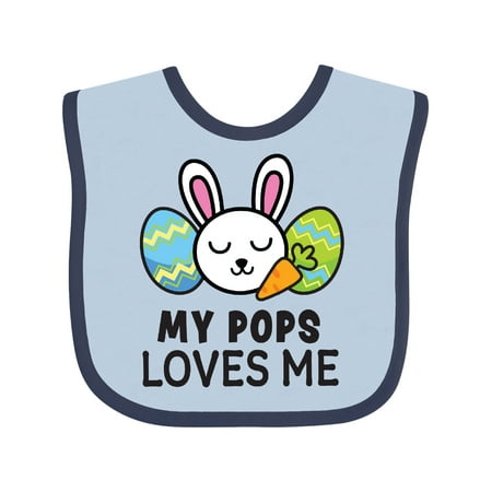 

Inktastic My Pops Loves Me with Bunny and Easter Eggs Gift Baby Boy or Baby Girl Bib