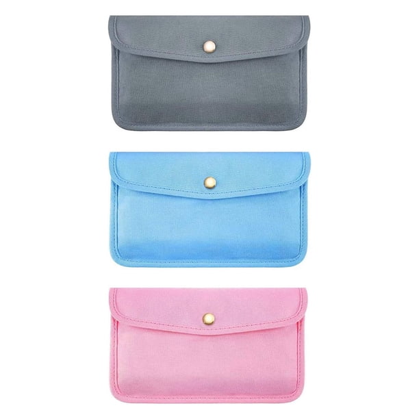Bolsa de maquillaje, bolsa de cosméticos, bolsa de maquillaje grande para mujeres y bolsa de cosméticos a prueba de polvo: traje de 3 piezas azul cielo gris oscuro almacenamiento de maquillaje