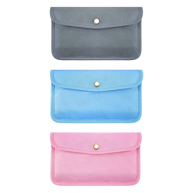 Bolsa de maquillaje, bolsa de cosméticos, bolsa de maquillaje grande para mujeres y bolsa de cosméticos a prueba de polvo: traje de 3 piezas azul cielo gris oscuro almacenamiento de maquillaje