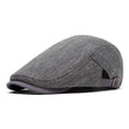 thumbnail image 2 of XIAOCHA Mens Adjustable Newsboy Cap Solid Breathable Newsboy Caps Daily Outdoor Beret Cap,GY1, 2 of 4