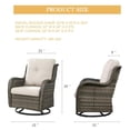 thumbnail image 2 of Gymojoy 2 Pieces Outdoor Wicker Swivel Rocker Patio Chair, Outdoor Swivel Gliders,Set of 2 with High Back, Deep Seat (Gray Wicker/Beige Cushion), 2 of 8