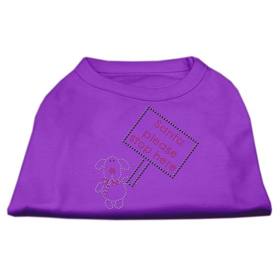 Christmas Pet Dog Cat Shirt Rhinestone, "Santa Stop Here"