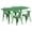 Green, variant on Flash Furniture Commercial Grade 31.5" x 63" Rectangular White Metal Indoor-Outdoor Table Set with 4 Arm Chairs