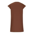 thumbnail image 4 of Birdeem Robes pour Femmes Mode Féminine Automne Couleur Unie Col Rond Poches Manches Courtes Robes, 4 of 10