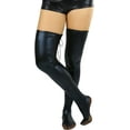 thumbnail image 6 of ToBeInStyle Women's Lace Up Wet Look Thigh High - Black - One Size, 6 of 7