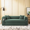thumbnail image 3 of VFD Compression Sofa - 3 Seats Convertible Floor Sofa Bed - with Pillow Back Support Armrest - Comfy Foldable Sofa Bed Compressed Sofa in Box - Corduroy Fabric - for Living Room Bedroom, 3 of 10