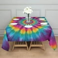 thumbnail image 3 of Rainbow Tie Dye Radial Pattern Square Tablecloth,Waterproof Square Table Cover,Wipeable Spillproof Washable Table Cover for Home Kitchen Party Decor 60"x60"(152x152cm), 3 of 6