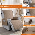 thumbnail image 4 of KINCAM Waterproof Recliner Chair Covers, Non-Slip Recliner Protector with Side Storage Pocket Washable Furniture Cover, Light Brown 23.6", 4 of 8