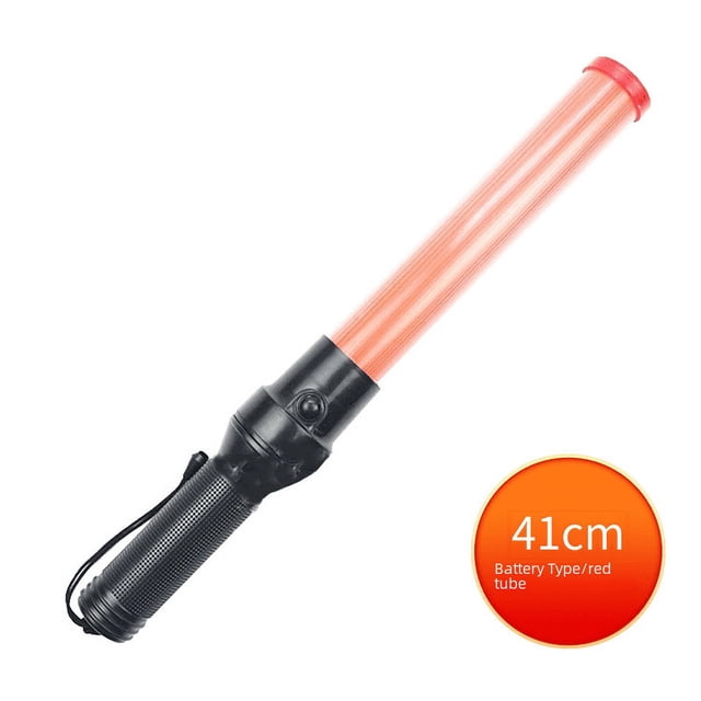Bastón de tráfico de 41 cm, bastón luminoso, batería recargable, LED, bastón de seguridad para tráfico, luz de emergencia contra incendios