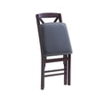 thumbnail image 3 of Linon Triena X-Back Set of 2 Folding Chairs Faux Leather Seat in Merlot Wood, 3 of 13