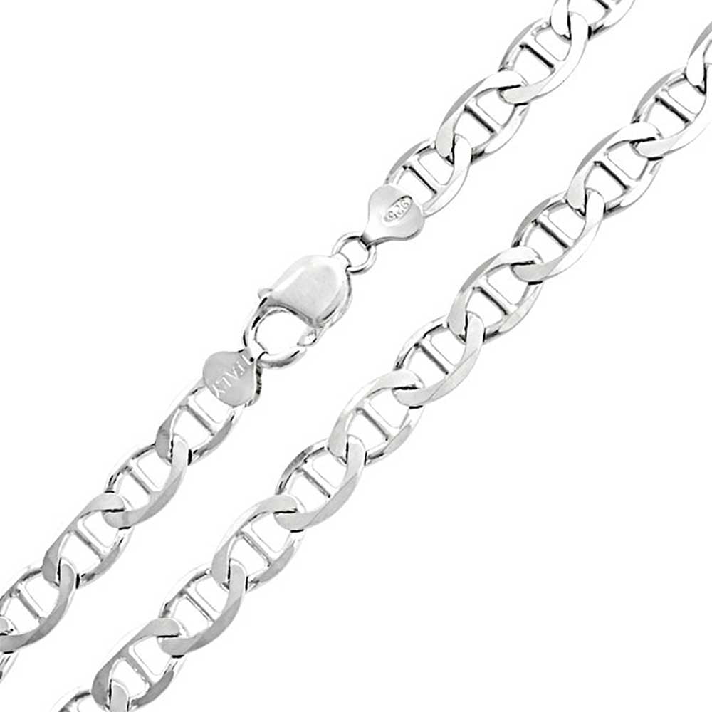 Heavy Solid Flat Mariner Anchor Link Chain 200 Gauge Thick For Men Necklace  925 Sterling Silver Made In Italy 20 Inch