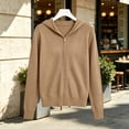 thumbnail image 4 of BUIGTTKLOP Women's Zip up Hoodies Sweater Jacket Zipper Long Sleeve Hooded Sweaters Jacket with Pockets, 4 of 8