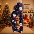 thumbnail image 2 of Lumtrix Christmas Pajamas Pants Women Fashion Festive Print Pjs Pants Cute Drawstring Waist Lounge Pant Wide Leg Trousers with Pocket Multicolor S, 2 of 6