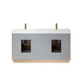 thumbnail image 5 of Pemberly Row Double Sink Bathroom Vanity Natural Oak Wood White Top No Mirror, 5 of 10