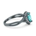 thumbnail image 5 of Pear Teardrop Twist Infinity Shank Ring Black Tone Paraiba Tourmaline CZ 925 Sterling Silver Size 8, 5 of 6