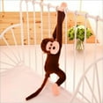 thumbnail image 6 of Brown Long Arm Plush Monkey Hanging Decor with Sound Feature Soft Stuffed Animal for Home Nursery Wall Sensory Companion Gift, 6 of 7