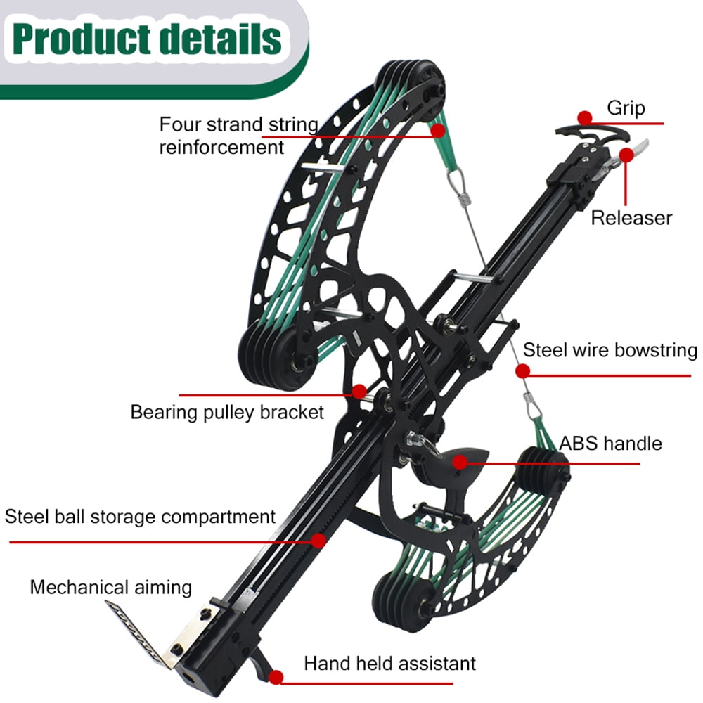 Runzkzy Outdoor Continuous Pulley Bow 8mm Steel Ball Composite Bow for Adult Hunting Steel Ball Bow