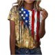 thumbnail image 1 of Tops de Ajuste Suelto para las Mujeres Sudadera Casual Impresa Manga Corta Cuello Redondo Superior, Poliéster, 1 of 5