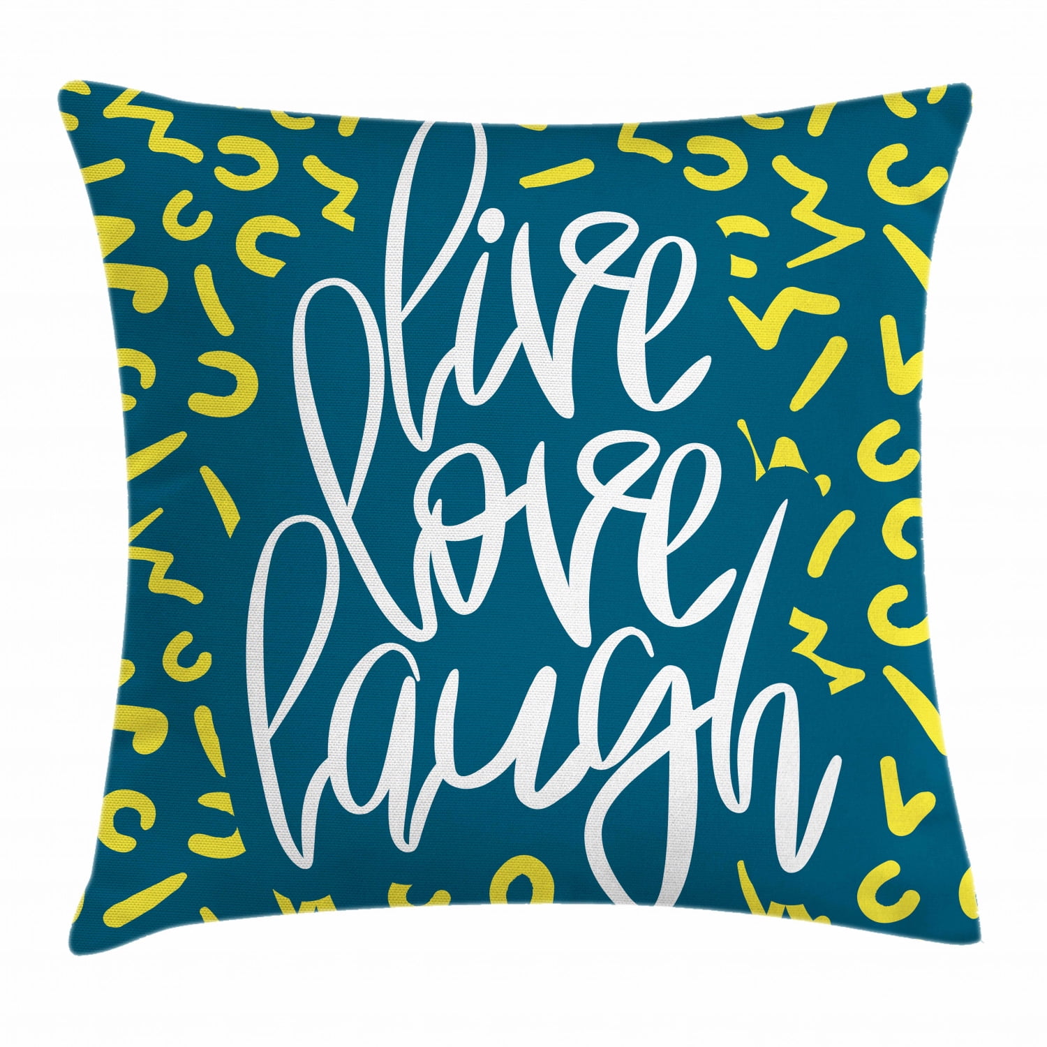 Live Laugh Love Throw Pillow Cushion Cover, Romantic Ornate Poster