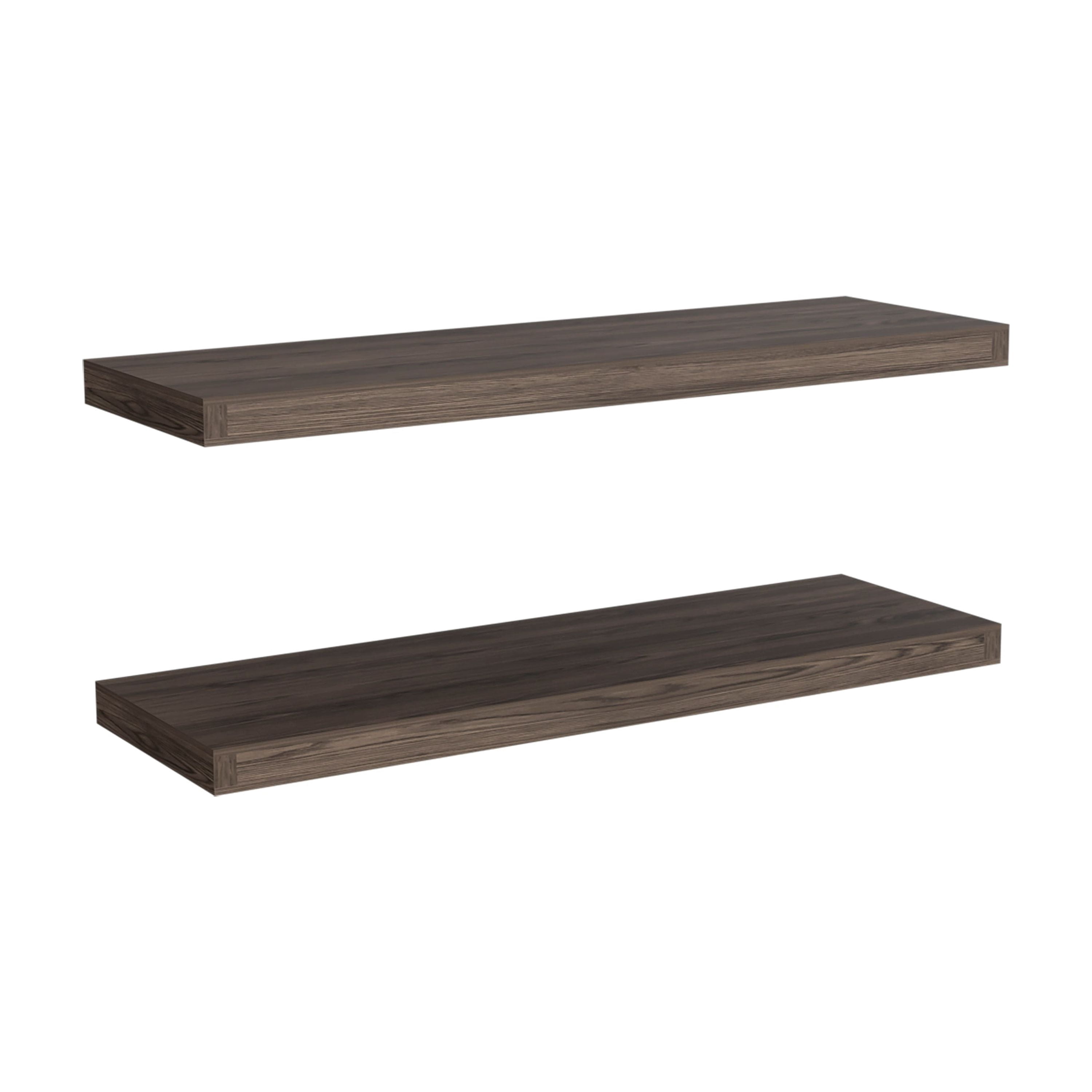 Ecco 31.5" Wide Floating Shelves  Set of 2 Engineered Wood Black