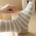 thumbnail image 5 of Yuzhih Wool Striped Socks for Women Casual Comfy Soft Sleeping Socks Fuzzy Warm per Socks Mid Tube Crew Socks, 5 of 5