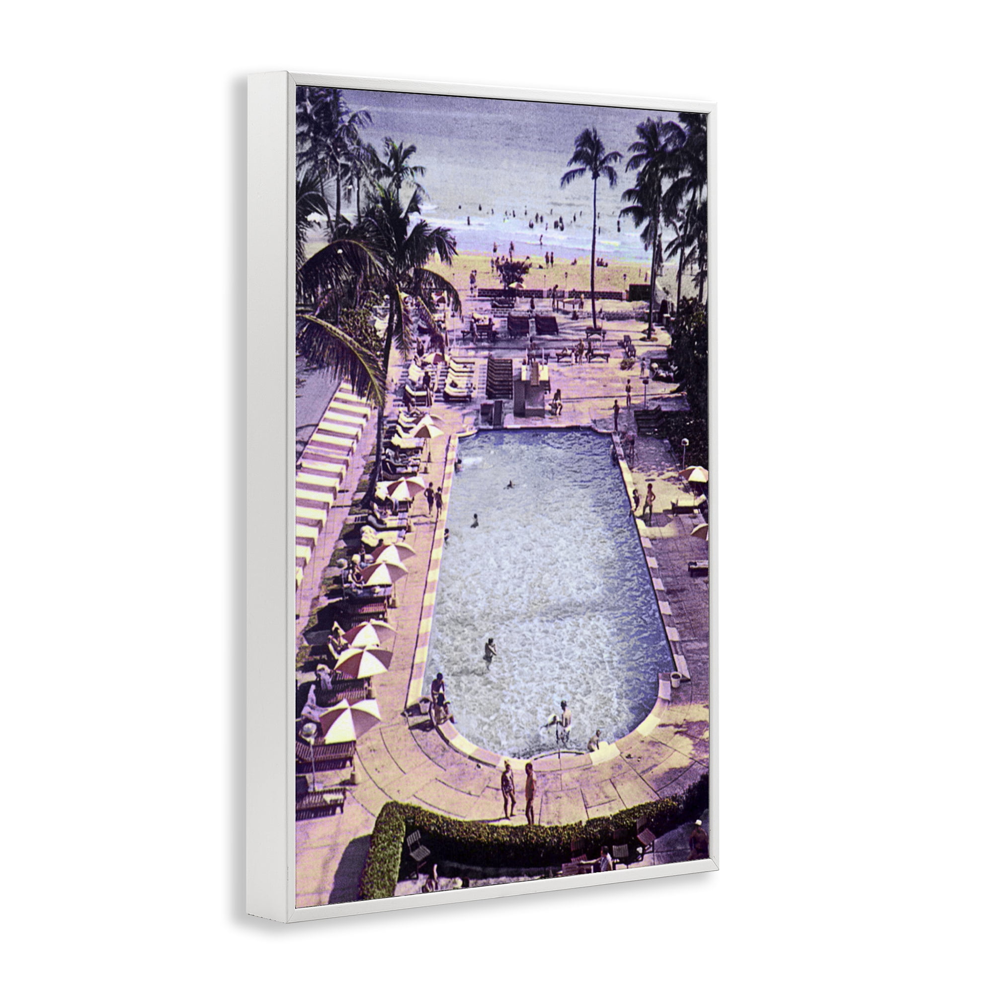 Stupell Industries Vintage Miami Sands White Framed Giclee Art, design by Grotto Studios
