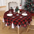 thumbnail image 3 of BeesClover Nappe à Carreaux Rouge et Noire Nappes de Noël Lavables Tissu Résistant à l'Eau Élégance Nappe de Table en Polyester pour Fêtes de Noël Table de Dîner des Fêtes, 3 of 9