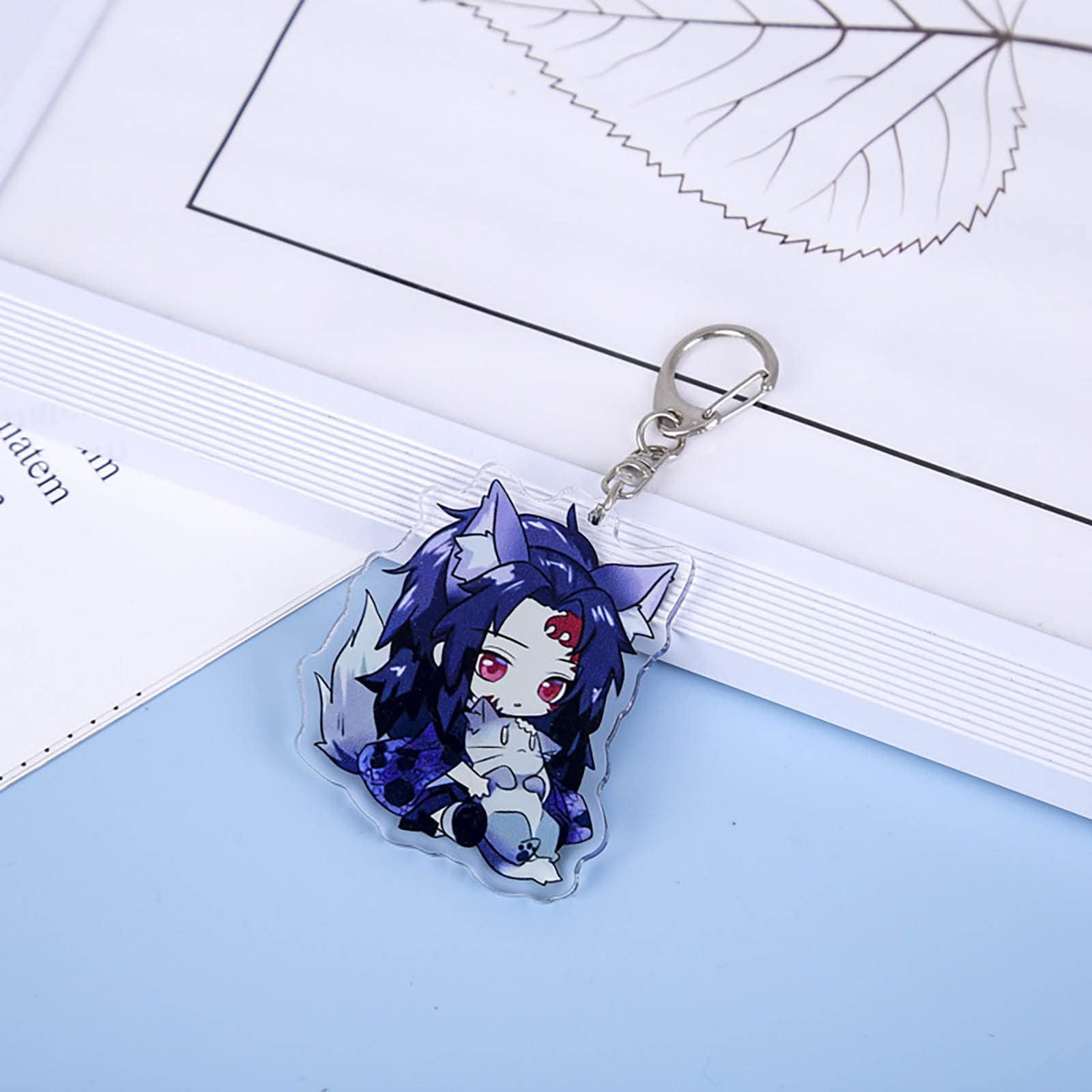 ZILEFSILK Anime Demon Slayer Kimetsu No Yaiba Acrylic Figure Keychain Set  Vision Stand Merch Personalized Key Chain