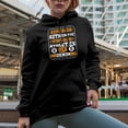 thumbnail image 2 of Denim Typography, Black Hooded Sweatshirt or Hoodie, Medium, 2 of 5