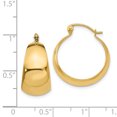 thumbnail image 4 of 14k Yellow Gold 10.5mm Tapered Hoop Earrings, 4 of 8