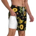 thumbnail image 2 of Kdxio Bees And Sunflowers Print Men'S Swim Trunks With Compression Liner 7 Inch Inseam Quick Dry Swim Shorts, 2 of 7