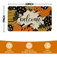 thumbnail image 3 of Halloween Door Mat,Halloween Jack-O-Lantern Pumpkin Outdoor Mats for Front Door,Halloween Indoor Entrance Non-Slip Doormat Entryway Welcome Rubber Mats for Front Porch Decor 30" x 17", 3 of 6