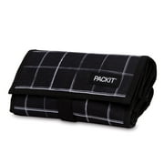 PackIt Freezable Lunch Bag, Black Grid, Built with EcoFreeze Technology, Foldable, Reusable, Zip and Velcro Closure with Buckle Handle, Perfect for Lunches Large