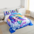 thumbnail image 3 of Castle Fairy Cartoon Mermaid Full Size Comforter Sets,Ocean Princess Bedding Sets, 3 of 8