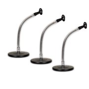 Podium by Goldwood MS3MC2 Tabletop Microphone Stands with Fixed Clips 3 Pack