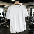 thumbnail image 6 of Sports Shirts for Men Thin Lightweight Summer Slim Stretch Ice Silk Breathable Short Sleeve Tees Loose Crew Neck Casual Running Workout Solid Color Tops, 6 of 6