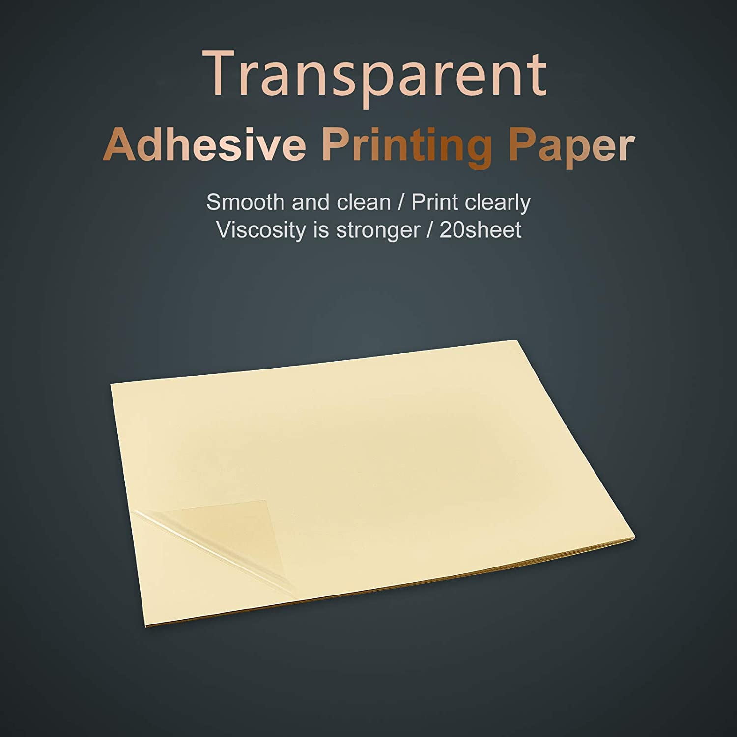20 Sheets 16.5x11.8 Inch Transparent Self Adhesive Sticker Waterproof Clear PET Film Label Sticker for Laser Printer Office Home Supplies