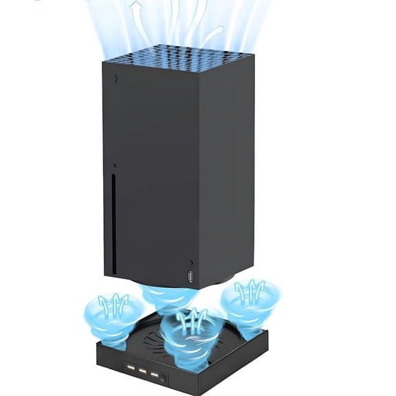GJX Cooling Fan for Xbox Series X with 3 USB Port,Console Standing Mount with Cooling System,3 Level Adjustable Speed