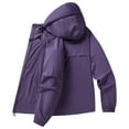thumbnail image 5 of Plus Size Men's Lightweight Jackets Sun Protection Full Zip Long Sleeve Hooded Big & Tall Coat for Men Outwear Jackets with Pockets Purple S, 5 of 7