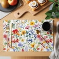 thumbnail image 2 of Leaf Flower Placemats Set of 6 Plant Floral Garden Leaf Spring Summer Place Mats Indoor Wipeable Table Mats Washable Cloth Dining Table Placemats for Kitchen Holiday Party Home Decor 13x19 Inch, 2 of 9