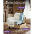 thumbnail image 5 of LAZZO Tufted Leather Accent Chair, Mid-Century Modern Upholstered Armchair for Living Room and Bedroom, White, 5 of 7