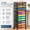 12 Tier-Wood, variant on 12 Tier Rolling File Cart with Sliding Trays, Metal Mesh Desk Organizer for Paper and Letter Storage, Multipurpose Mobile Office and Home File Organizer, Black