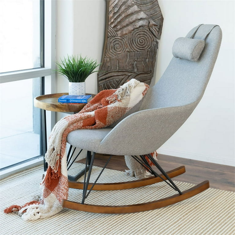 Mid Century Modern Jayce Gray Rocking Chair